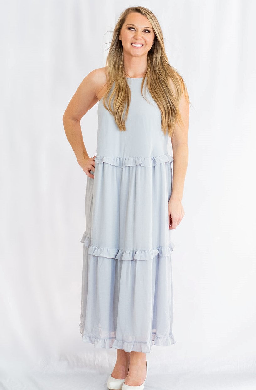 knee length dresses for ladies She and Sky Cami Cowlneck Crinkled Woven Dress with Tulip Hem Midi Large main image 0