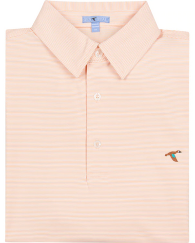 Apricot Pinstripe Performance Polo by GenTeal Apparel