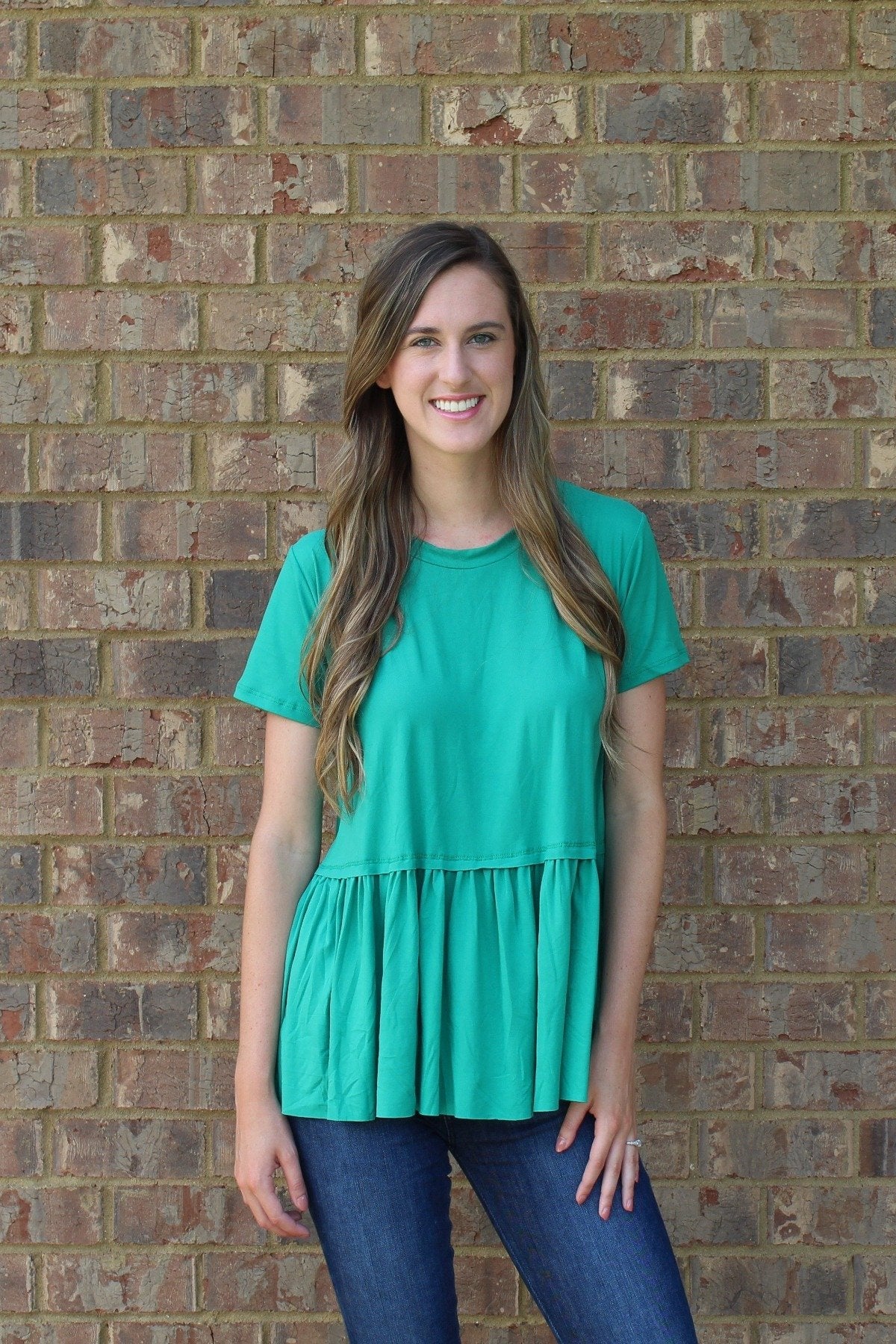 short sleeve peplum tee