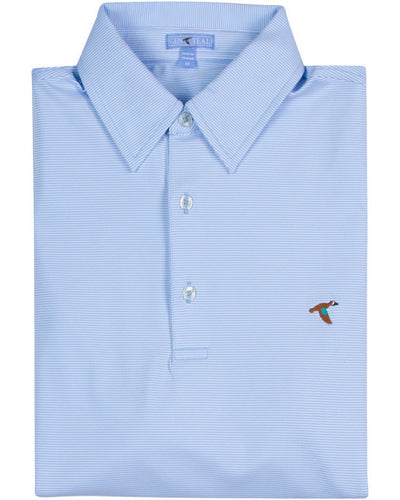 Heritage Blue Pinstripe Performance Polo by GenTeal Apparel