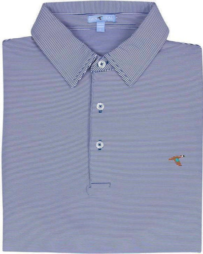 Navy Pinstripe Performance Polo Shirt by GenTeal Apparel