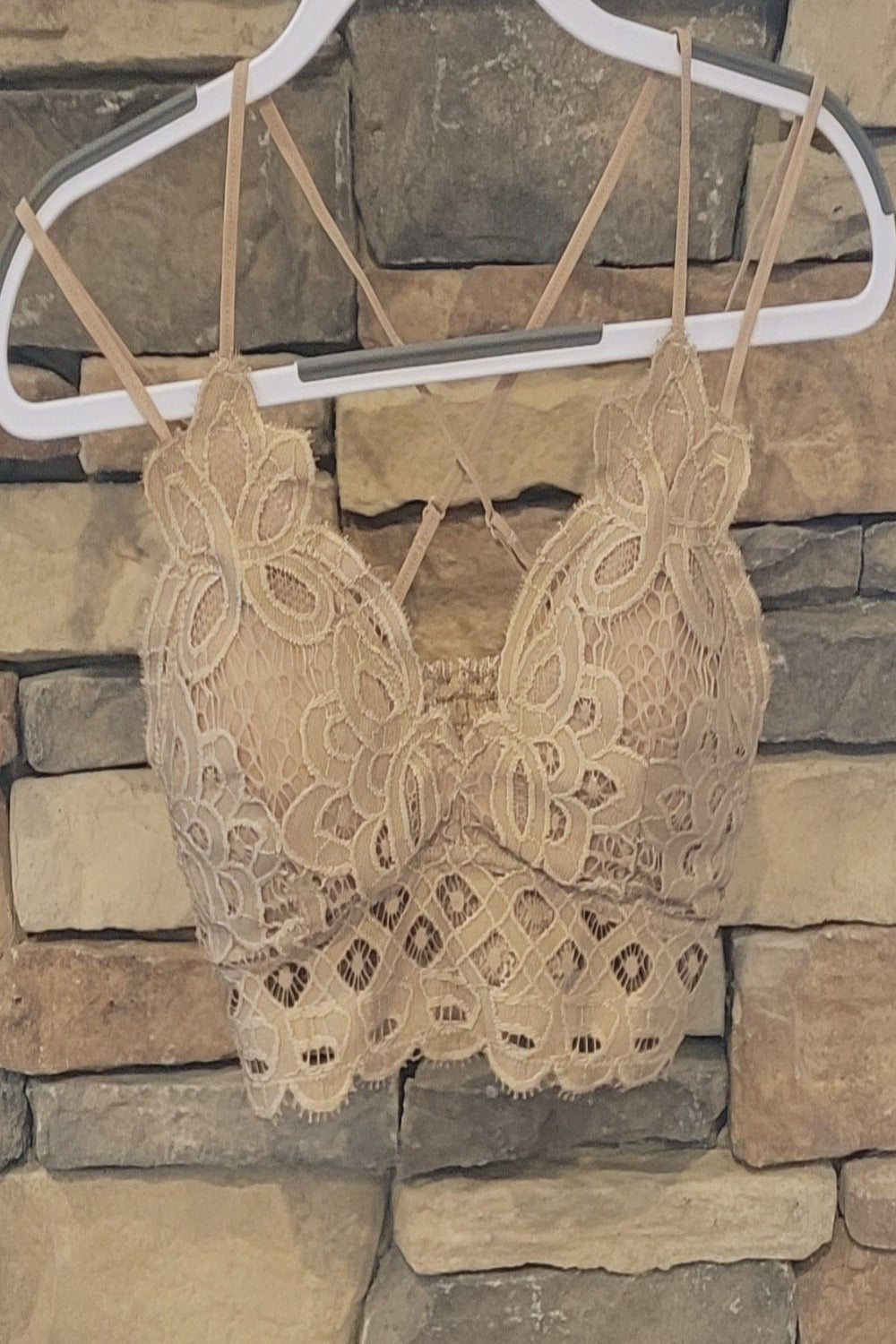 Cocoa-Colored Cute Lace Bralette by Anemone