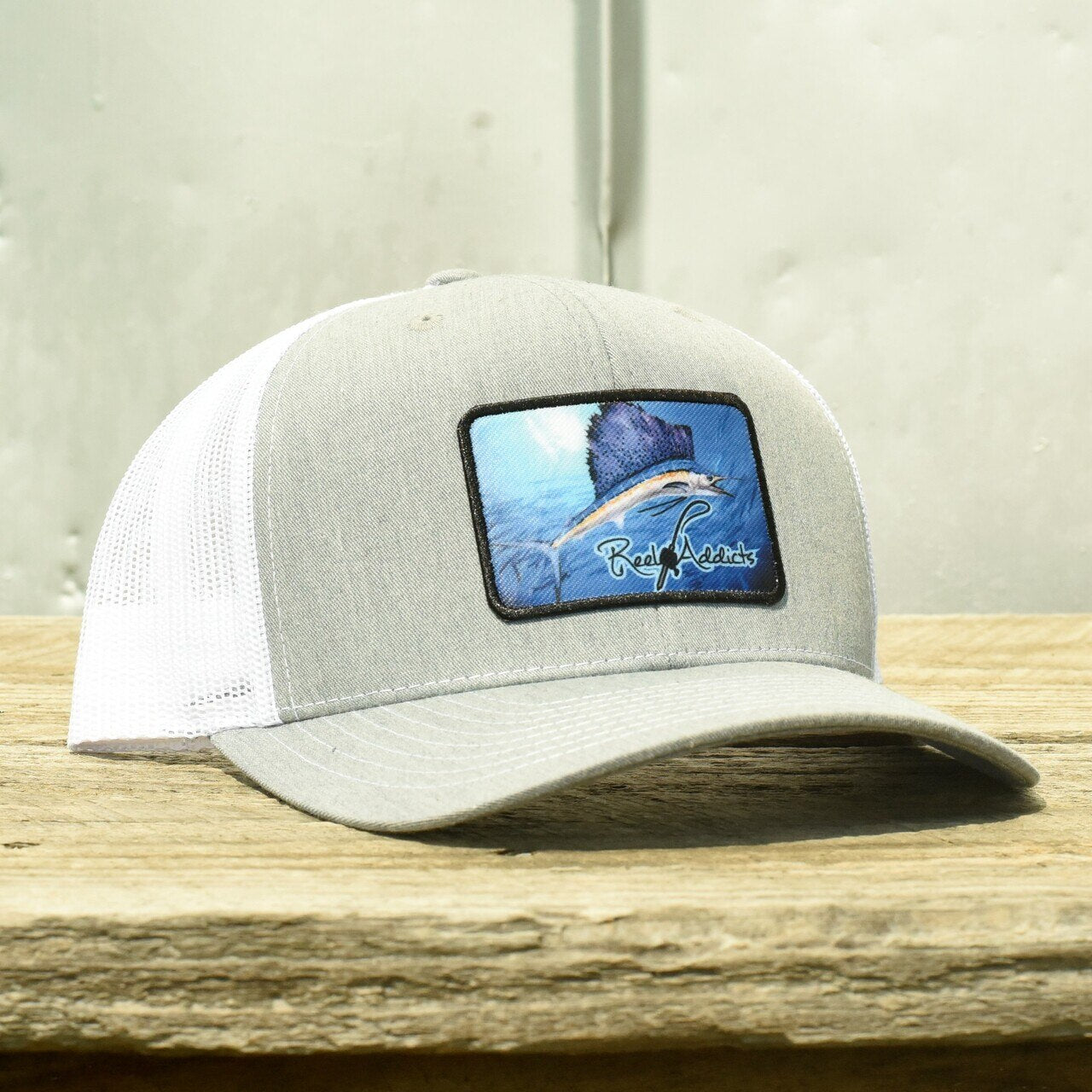 New! Nautical Sailboat Themed Trucker Hat Salty Sailor Trucker Hat with Leather Emblem | Salty Sailor  main image 4