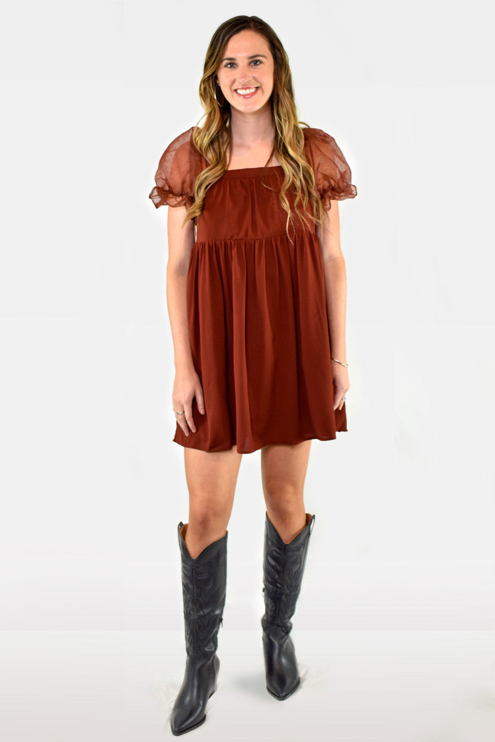 Entro Clothing Square Neck Mini Babydoll Dress L Entro Clothing Square Neck Mini Babydoll Dress L