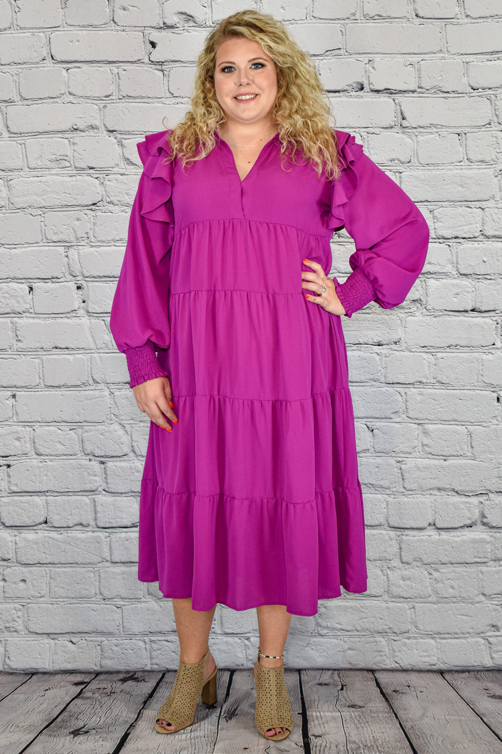 Raise yourself Cooperative scrap plus size ruffle long dress spell wait cup