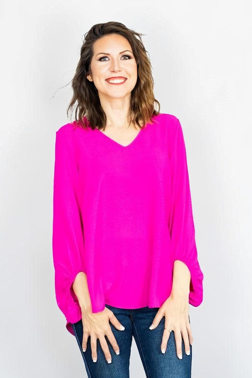 Jodifl Boutique Clothing | Basic Solid Blouse with Long Bubble