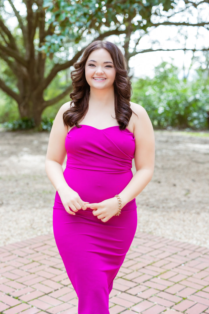 Berry Strapless Midi Dress by She + Sky Collection M Berry Strapless Midi Dress by She + Sky Collection M