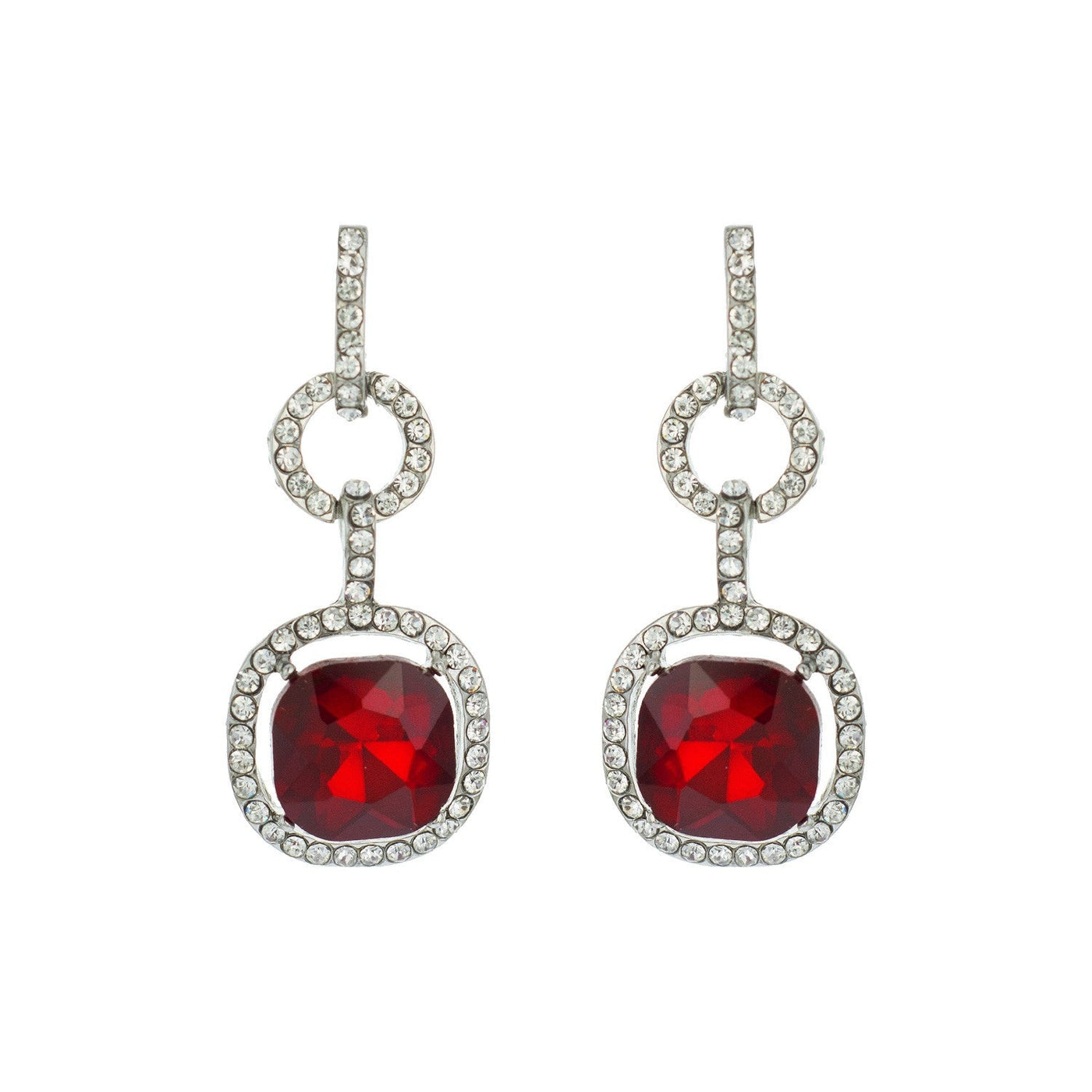 CRYSTAL RHINESTONE LINK DROP EARRINGS