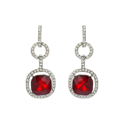 CRYSTAL RHINESTONE LINK DROP EARRINGS