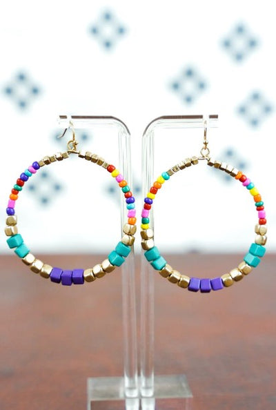 Crystal Avenue Multi-Color Lynn Cube Bead Earrings
