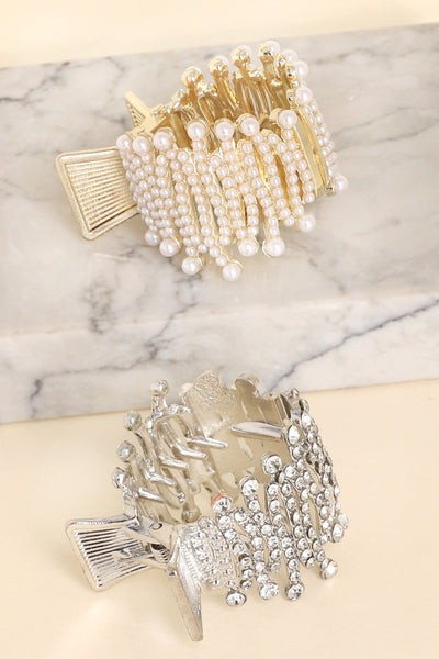 Crystal Rhinestone Bridal Ponytail Metal Hair Claw Clip