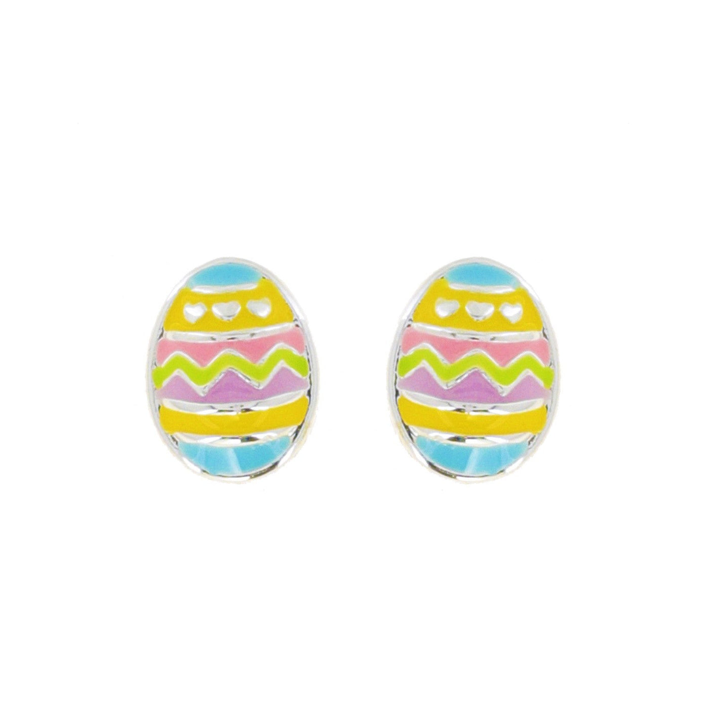 Easter Egg Multicolor Enamel Coated Stud Earrings