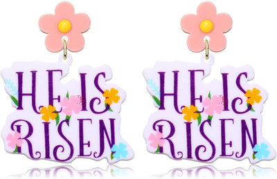 Easter He Is Risen Acrylic Drop Earrings
