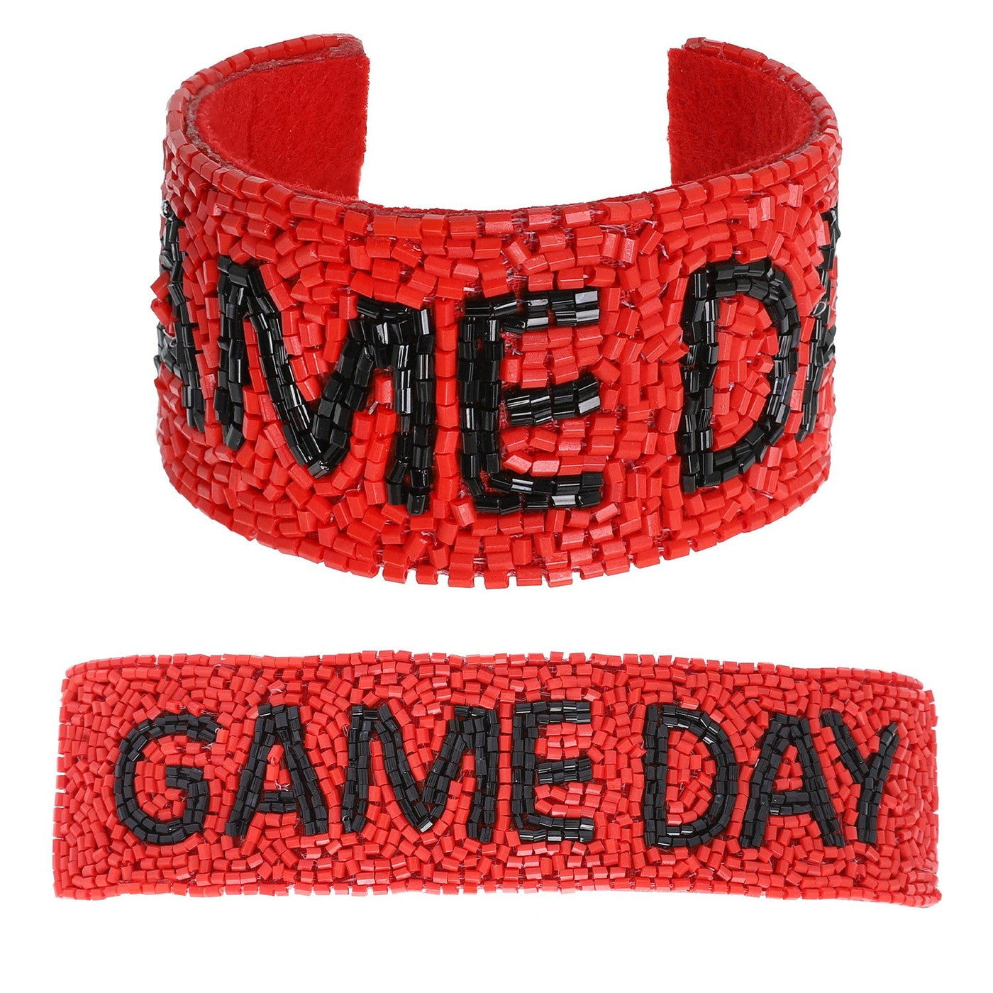 Game Day Seed Bead Snap Cuff Bracelet