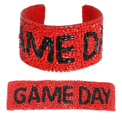 Game Day Seed Bead Snap Cuff Bracelet