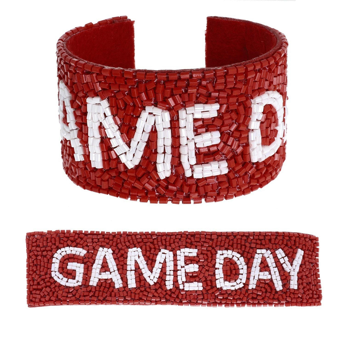 Game Day Seed Bead Snap Cuff Bracelet