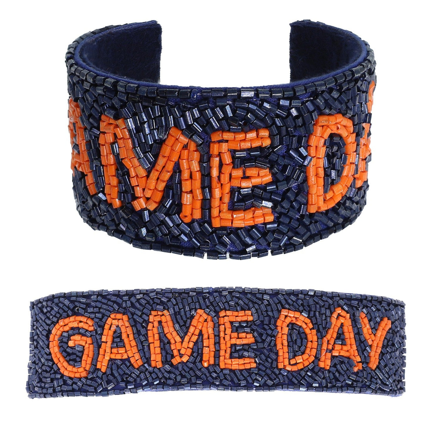 Game Day Seed Bead Snap Cuff Bracelet