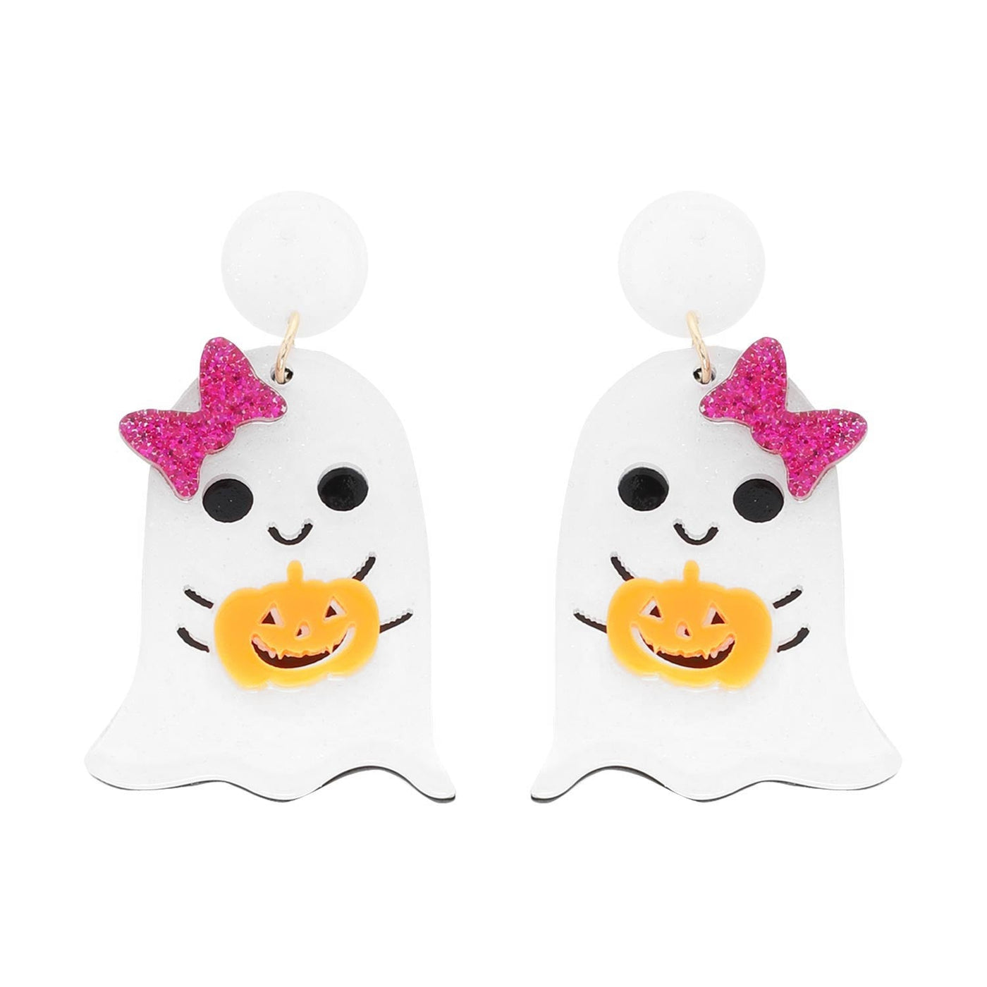 Halloween Trick Or Treat Ghost Acetate Earrings