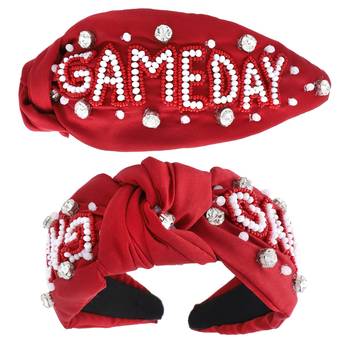 Jeweled Game Day Seed Bead Knotted Headband