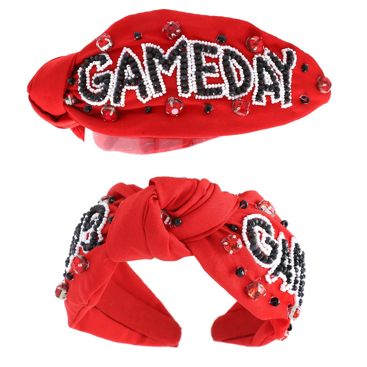 Jeweled Game Day Seed Bead Knotted Headband