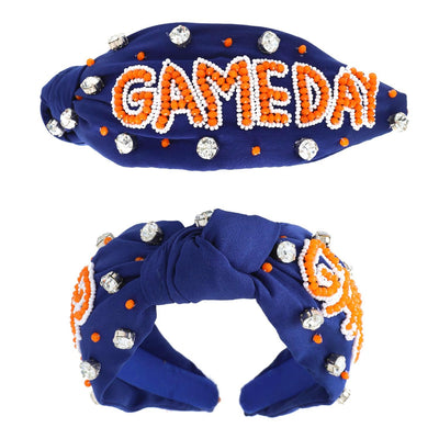 Jeweled Game Day Seed Bead Knotted Headband