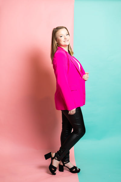 Lightweight Single Fuschia Blazer by BiBi Clothing