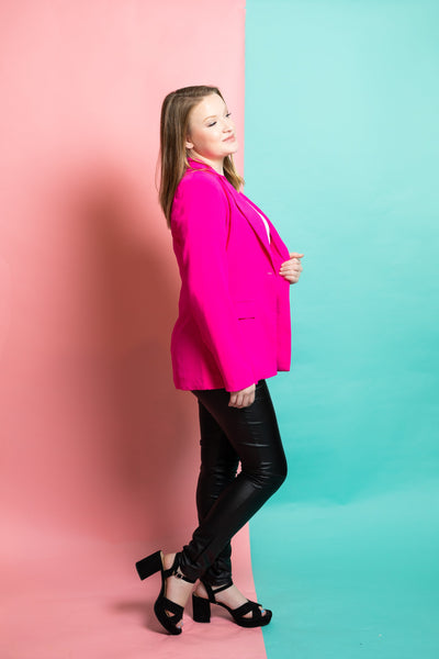 Lightweight Single Fuschia Blazer by BiBi Clothing