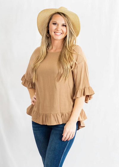 Ruffle Hem Tunic Top by Entro Clothing