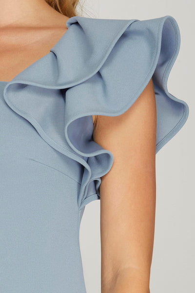 Ruffle Sleeve Square Neck Mini Dress by She + Sky