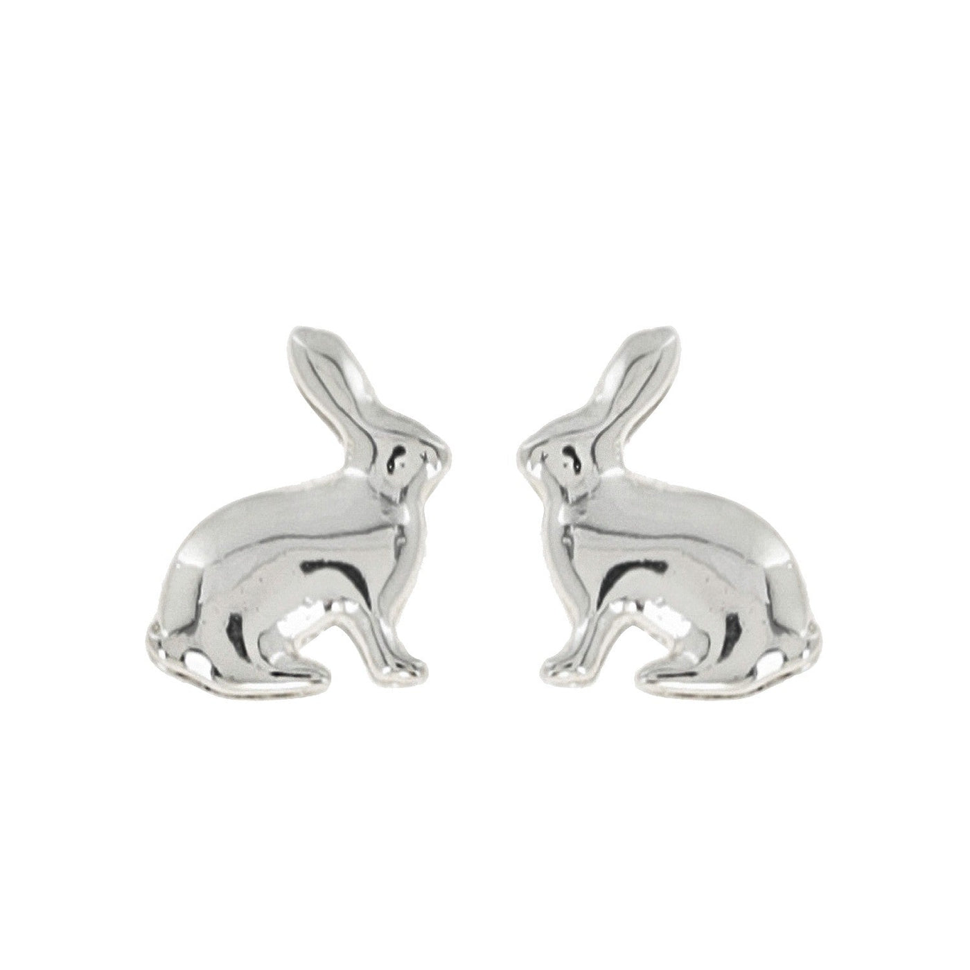 Silver Easter Bunny Stud Earrings