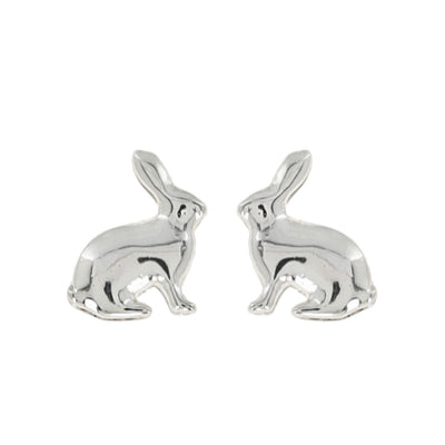 Silver Easter Bunny Stud Earrings