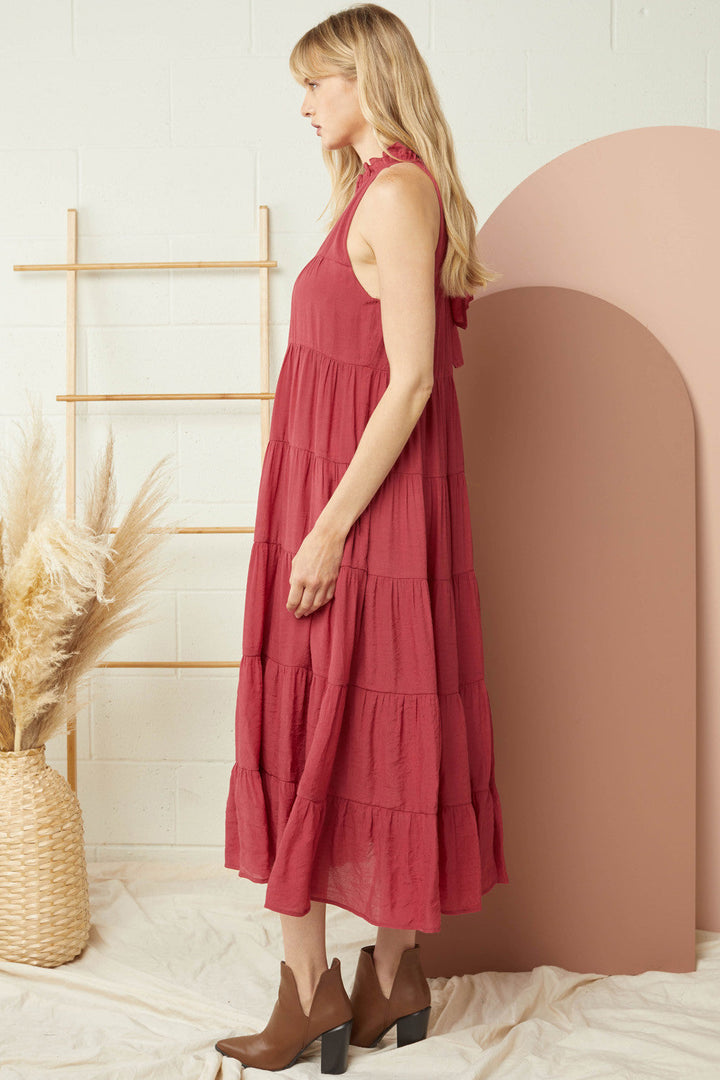 entro maxi dress Clothing Sleeveless Mock Neck Tiered S / Ruby SALE-ID-09032026 NWT Womens Plus Size 6% Spandex Unlined Hand Size:Adult | 38.5|R