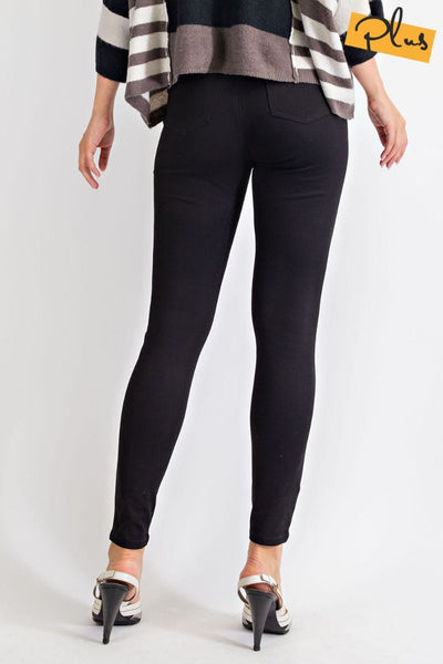 All Eyes On Me Fitted Black Pants in Plus Size by Easel Clothing