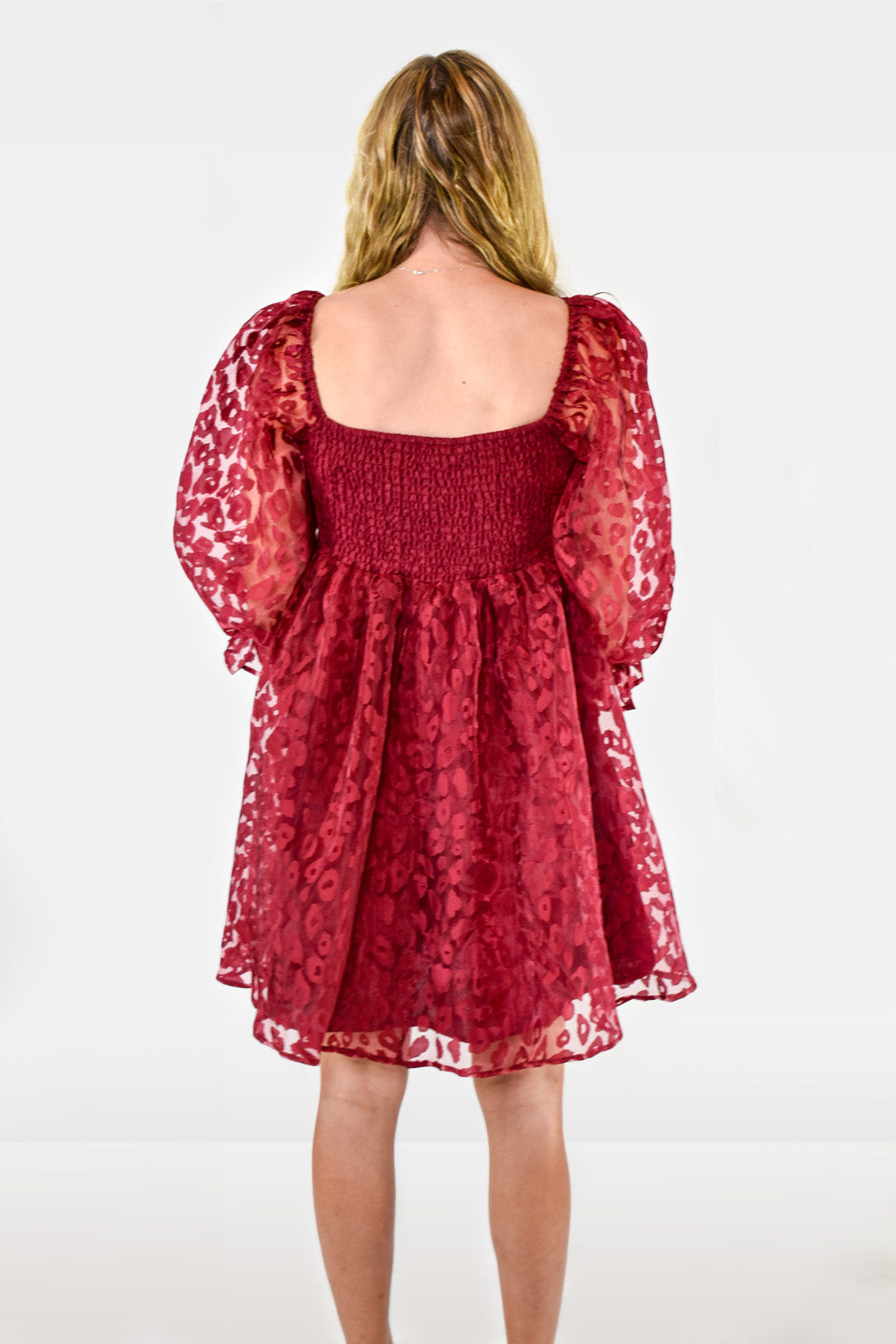 Entro Clothing Animal Print Square Neck 3/4 Sleeve Mini Dress L