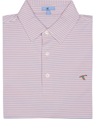 Apricot Freeport Stripe Performance Polo by GenTeal Apparel