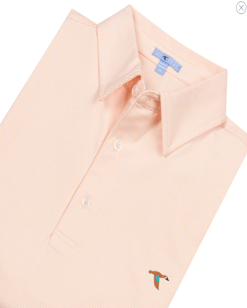 Apricot Pinstripe Performance Polo by GenTeal Apparel