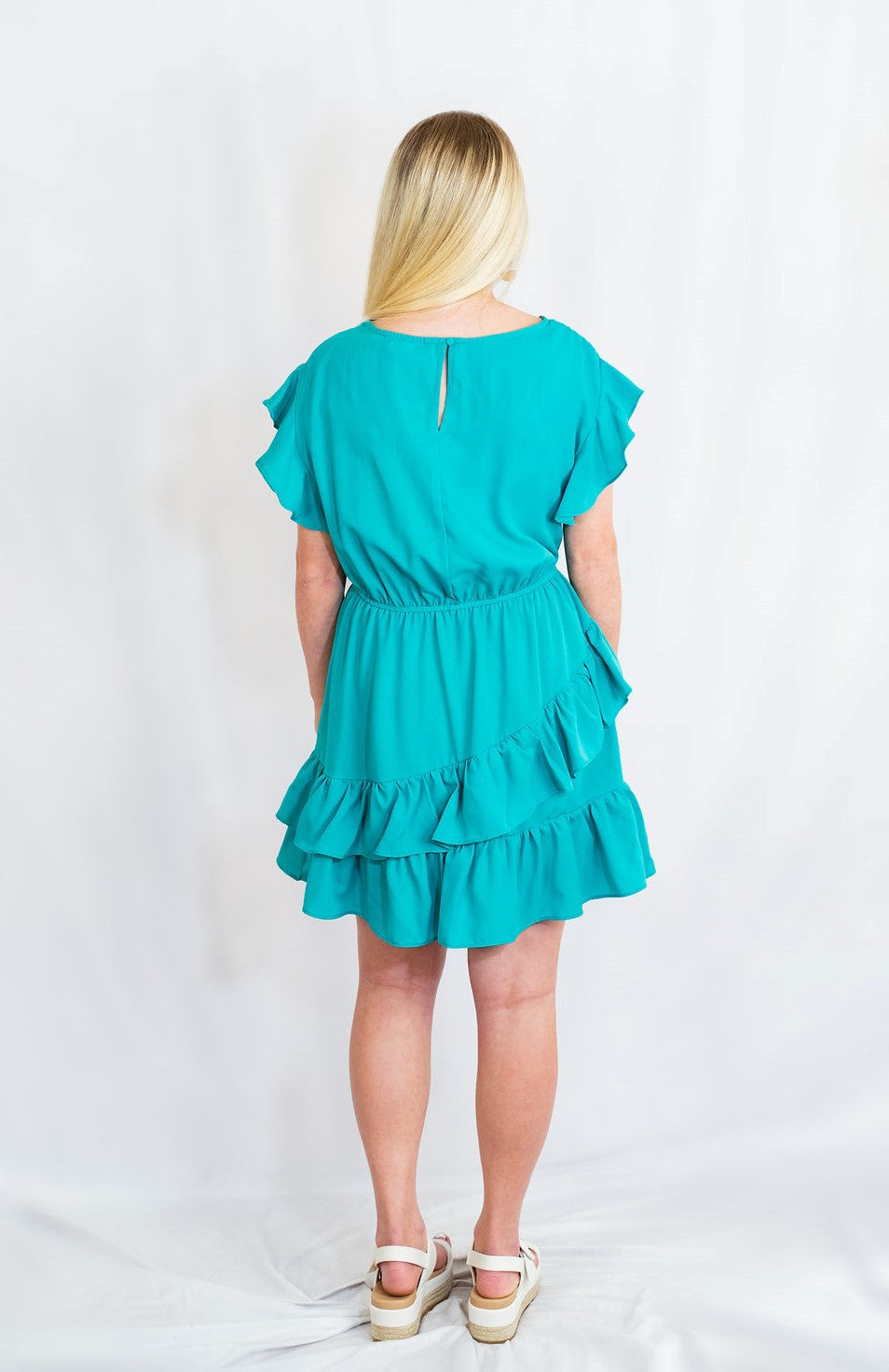 Asymmetric Ruffle Detail Dress by Umgee Clothing