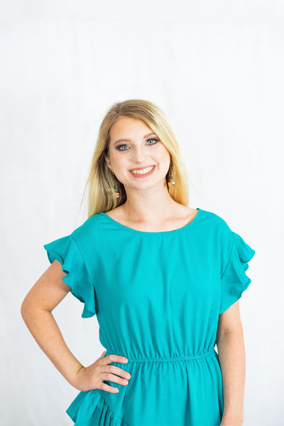 Asymmetric Ruffle Detail Dress by Umgee Clothing