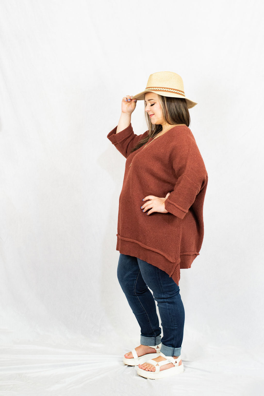 Asymmetrical Knit Top in Plus Size by Entro Clothing