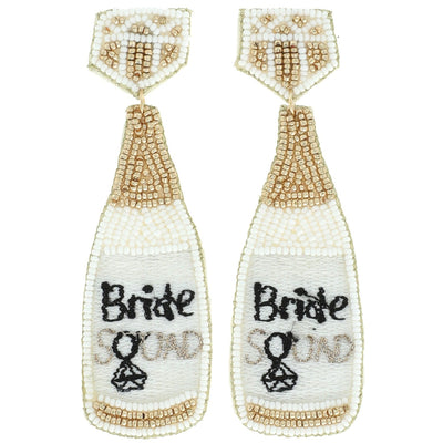 Bride Squad Champagne Seed Bead Drop Earrings