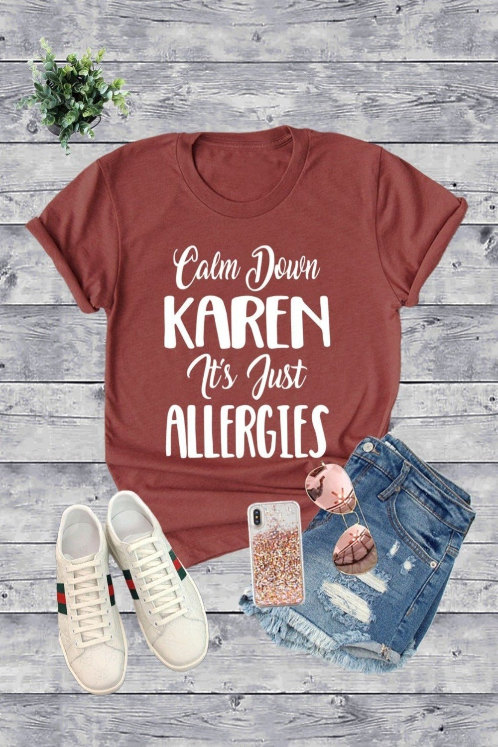 Calm Down Karen, It's Just Allergies Graphic T-Shirt