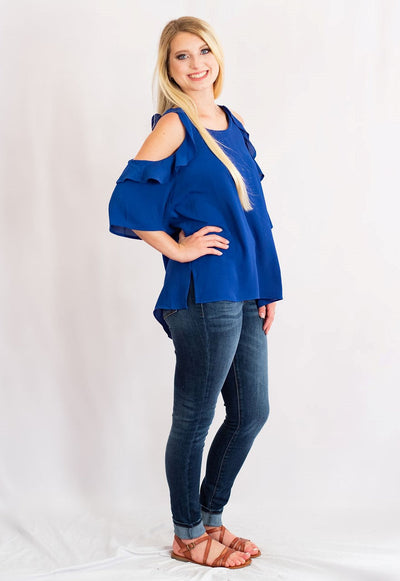 Cold Shoulder Tunic Top by Umgee Clothing