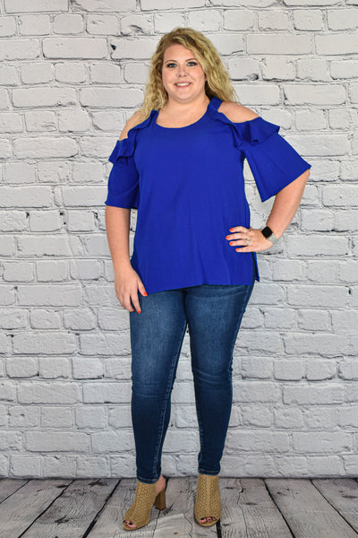 Cold Shoulder Tunic Top in Plus Size by Umgee Clothing
