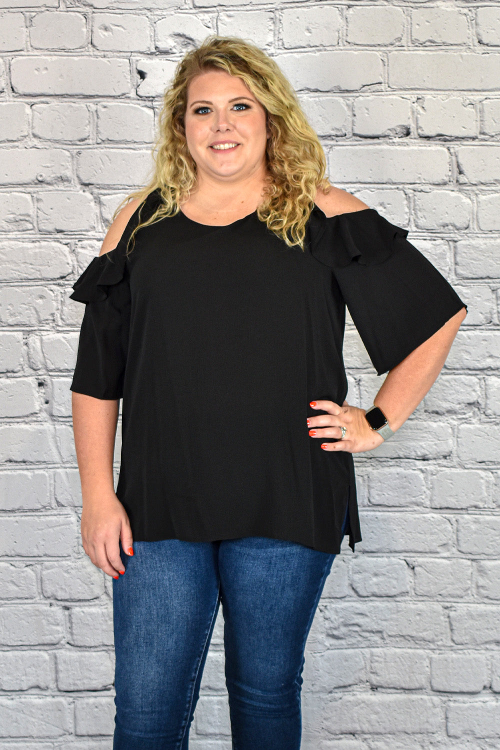 Cold Shoulder Tunic Top in Plus Size by Umgee Clothing