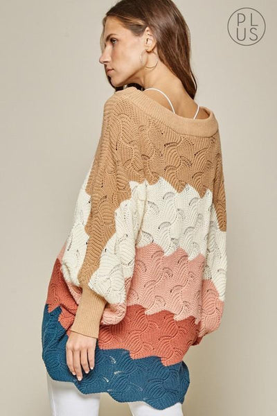 Colorblock Sweater Plus by Andree By Unit