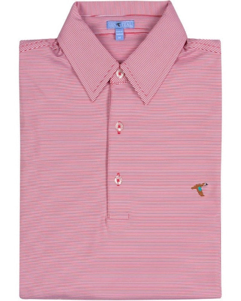 Curry Pinstripe Performance Polo Shirt by GenTeal Apparel