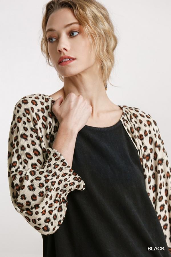 Dolman Sleeve Tunic Top with Animal Print by Umgee Clothing