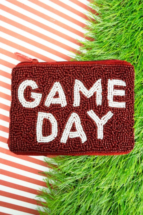 'Game Day" Seed Bead Coin Purse