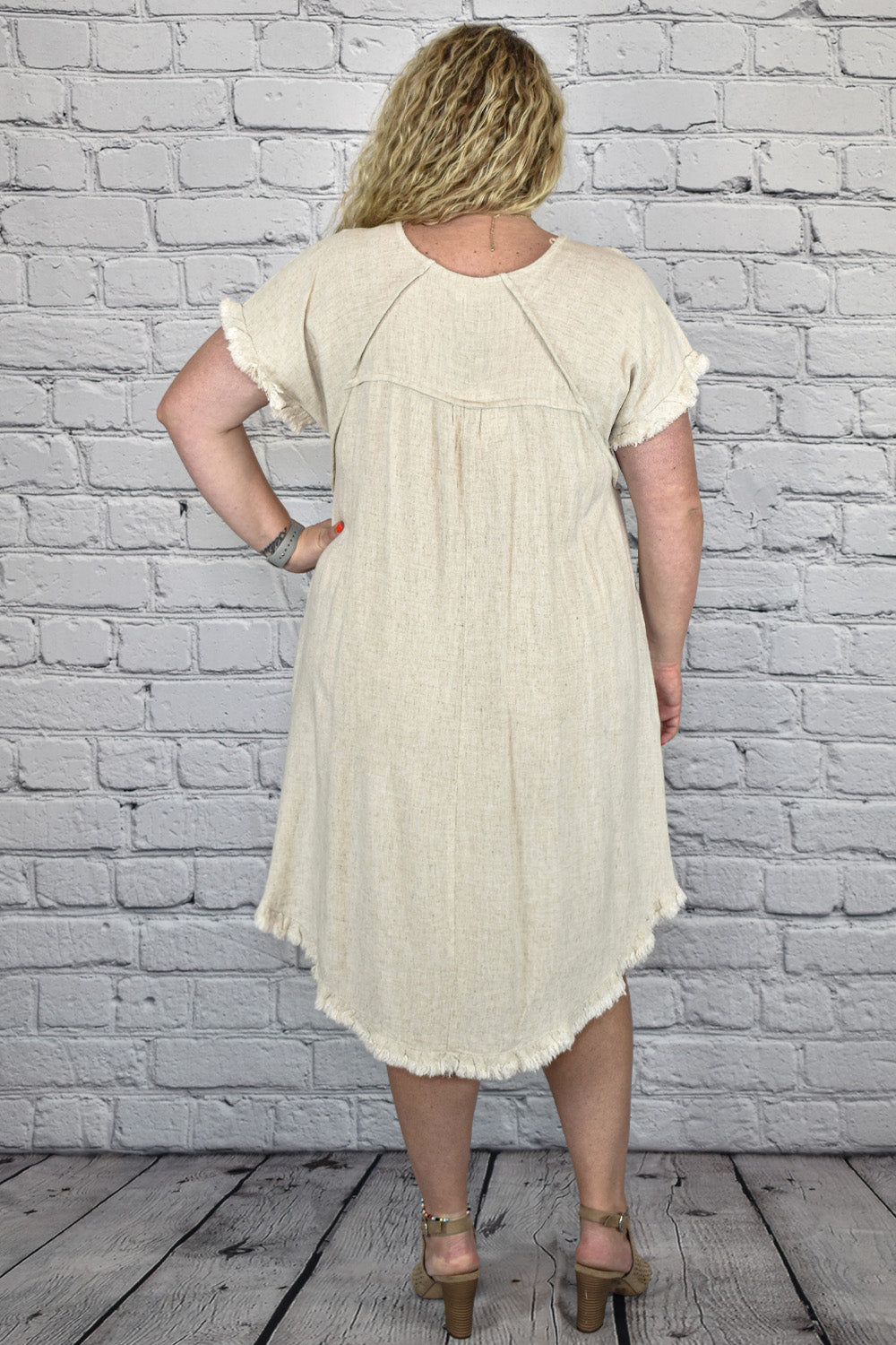 Umgee Clothing Plus Size High-Low Fringe Hem Linen Dress with Pockets –  Hometown Heritage Boutique
