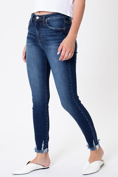 High Rise Distressed Ankle Skinny Jeans by KanCan Collection